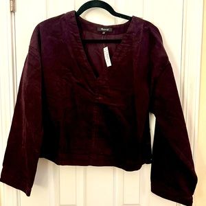 NWT Madewell Textured Waffle Top Plum Size: L